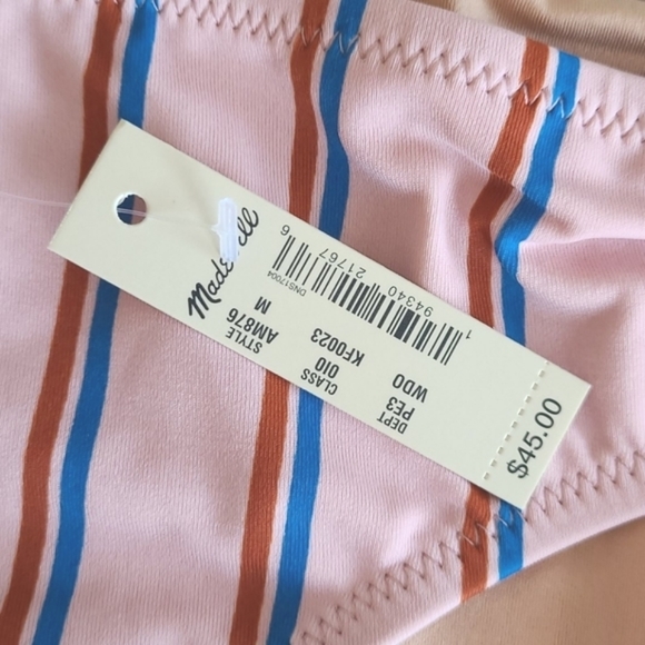 MADEWELL Stripe Bandeau Bikini Top Bottom Swimsuit - Picture 10 of 15